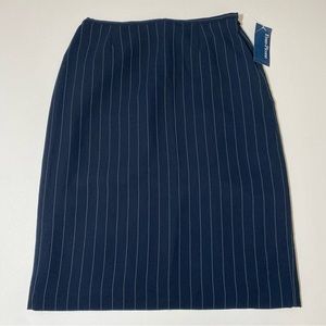 Evan Picone Skirt Womens 6 Navy Blue Pinstriped Pencil Lined Lightweight NWT